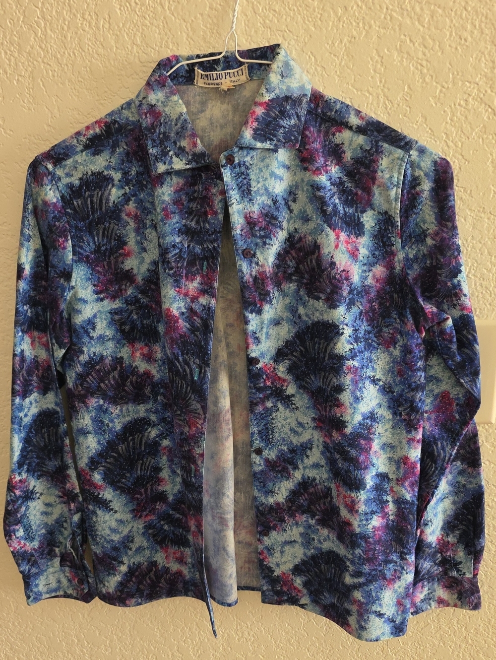 Emilio Pucci Blue Purple Floral Velvet Jacket